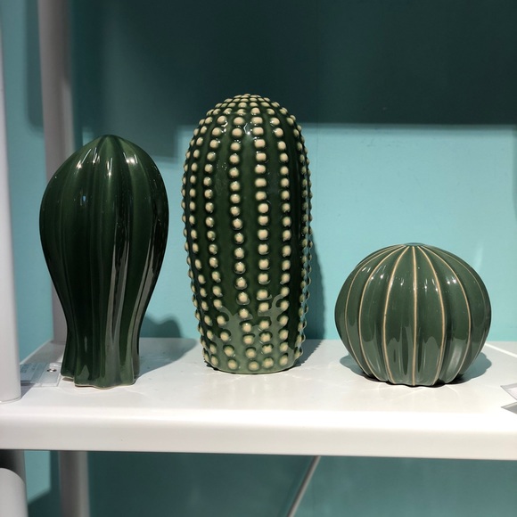 🌵Ceramic Cactus🌵Decorations Set of 3 Desert Succulent SJÄLSLIGT NWT - Picture 7 of 11